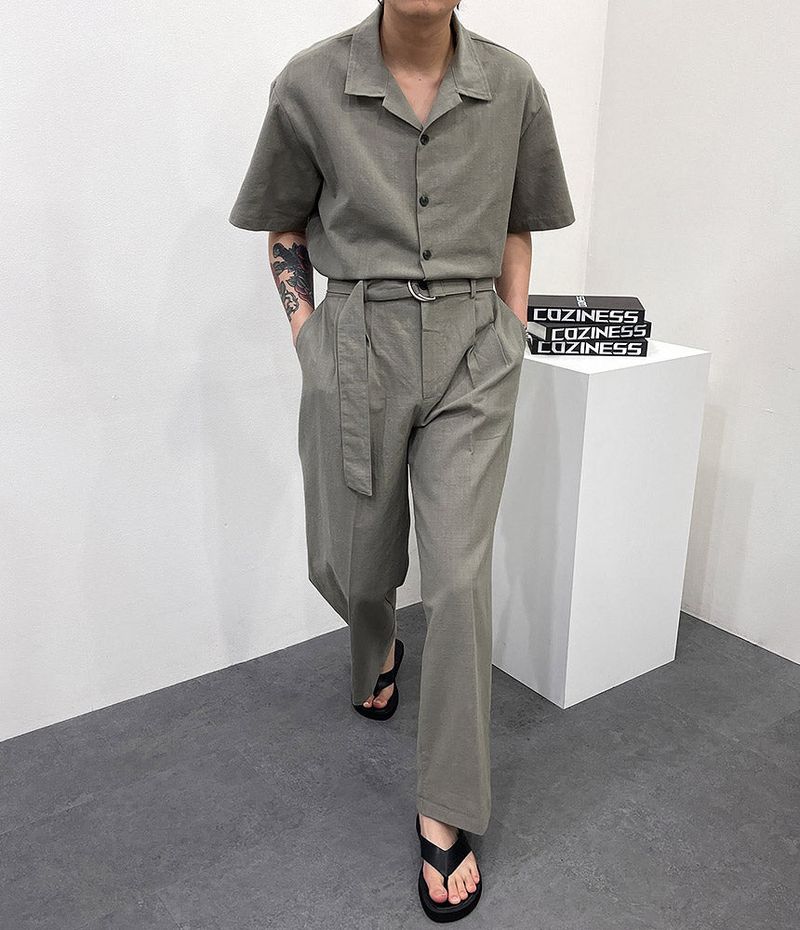 RO linen wide jumpsuit (3 colors)