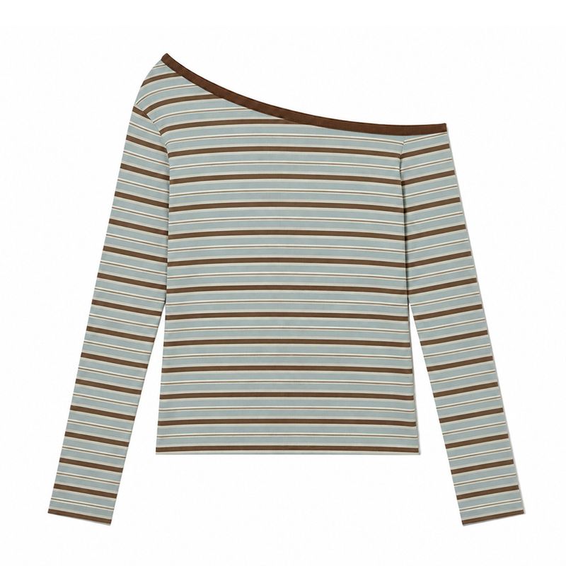 STRIPE OFF-SHOULDER TOP [MINT]