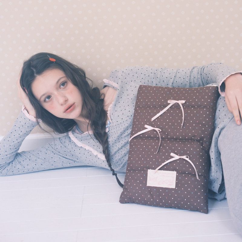 Pillow Notebook Pouch_dot brown