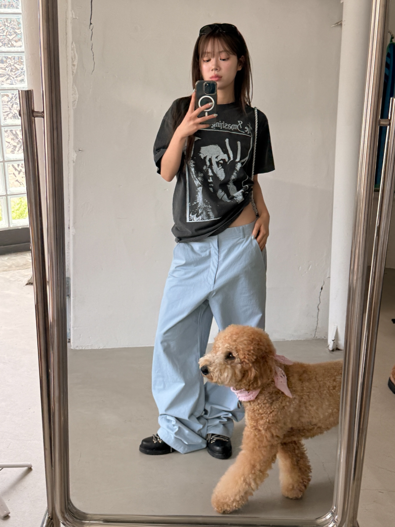 cotton wide chino pants