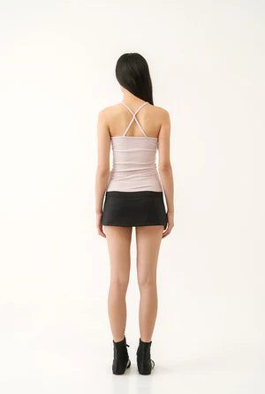 【即日発送】Jewel cross back tank top - pink 