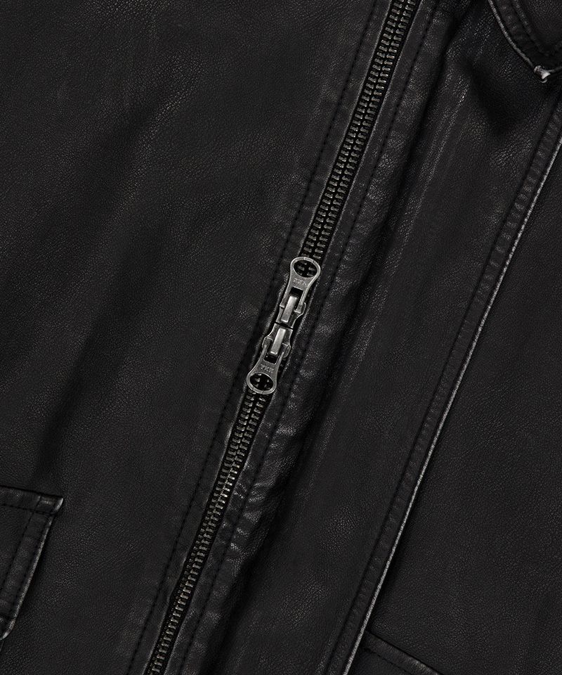WASHED FAUX LEATHER BLOUSON