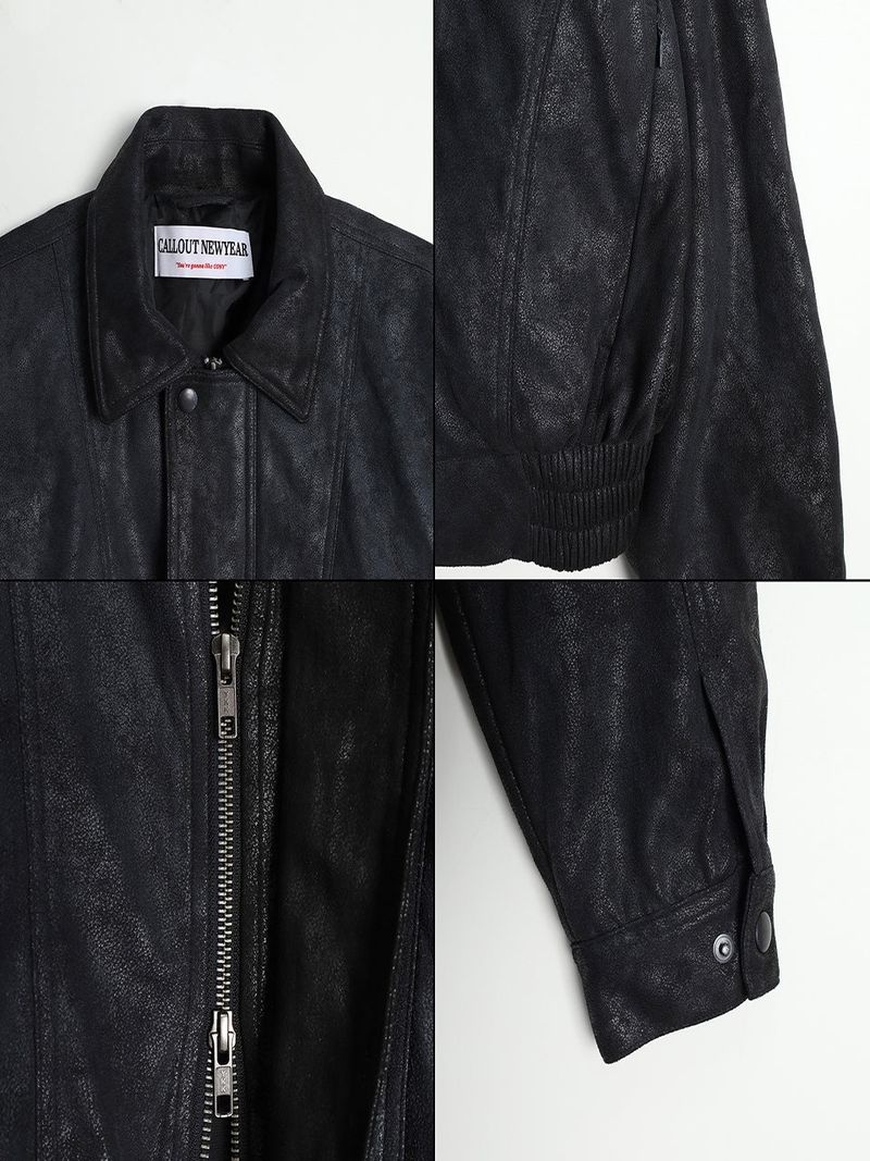 SUEDE WASHED JACKET / BLACK