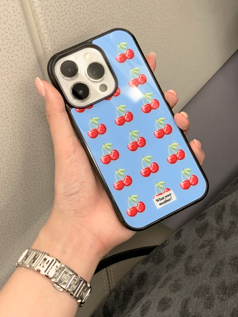 fruit tetris glass bumper case-cherry