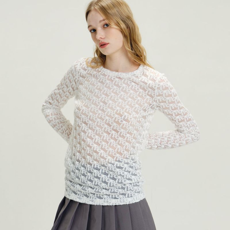 Ribon Lace T/Shirts White