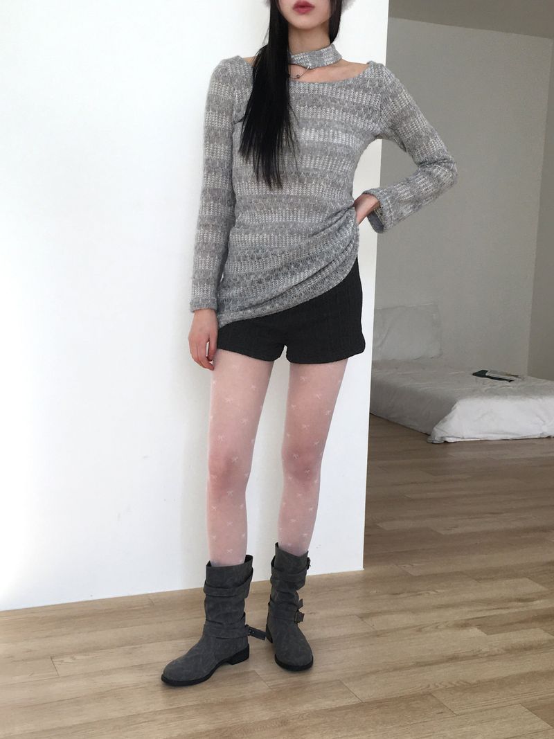 [Brushed lining] syoota ribbed short knit pants
