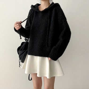 Lorton Wool Pin Tuck Flared Miniskirt