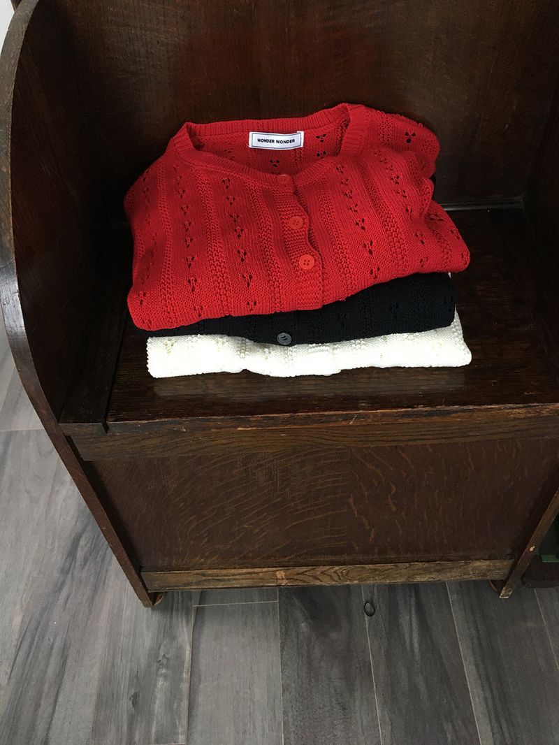 [MADE] Bezel Punching Round Knit Cardigan