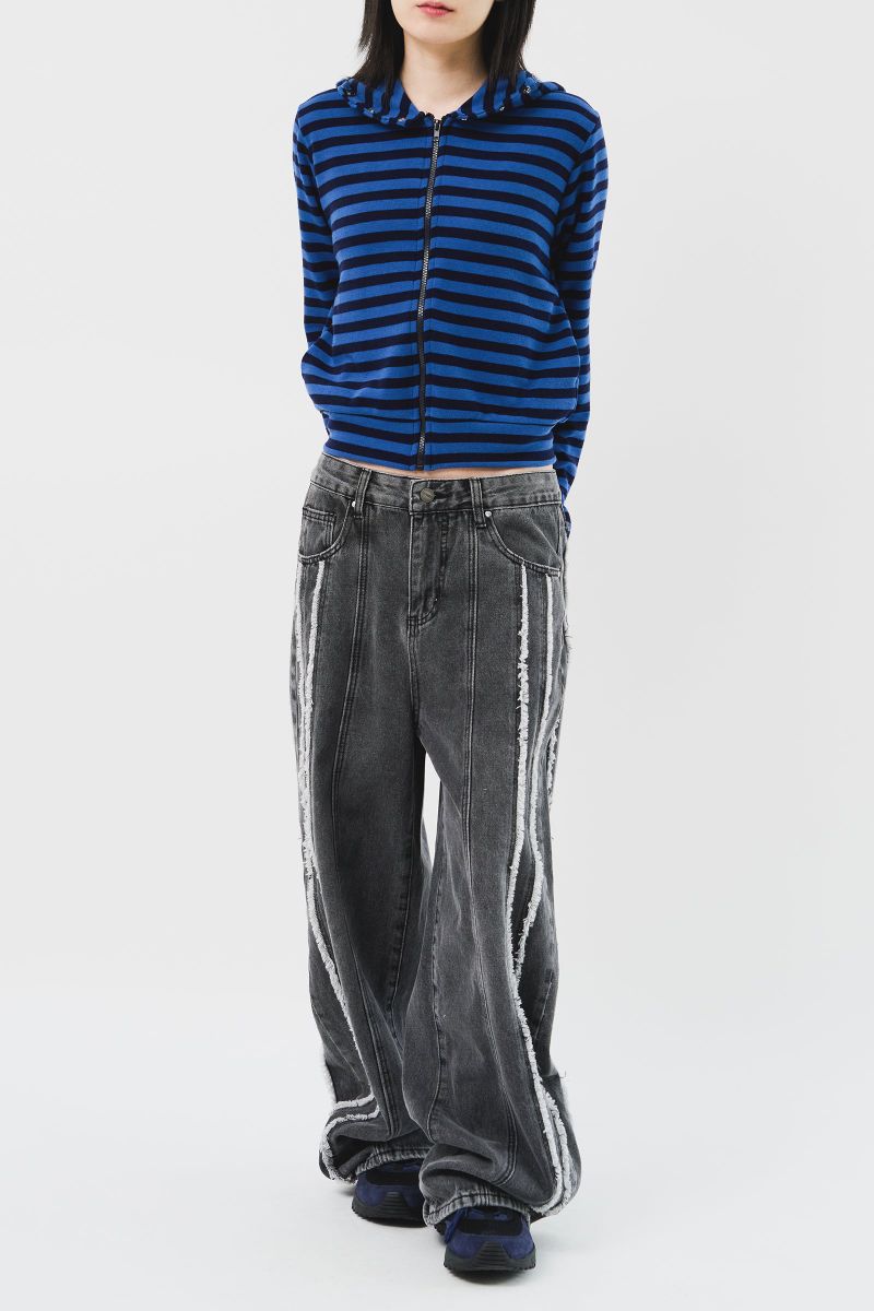 (W) Moor Striped Hooded Jacket (3color)