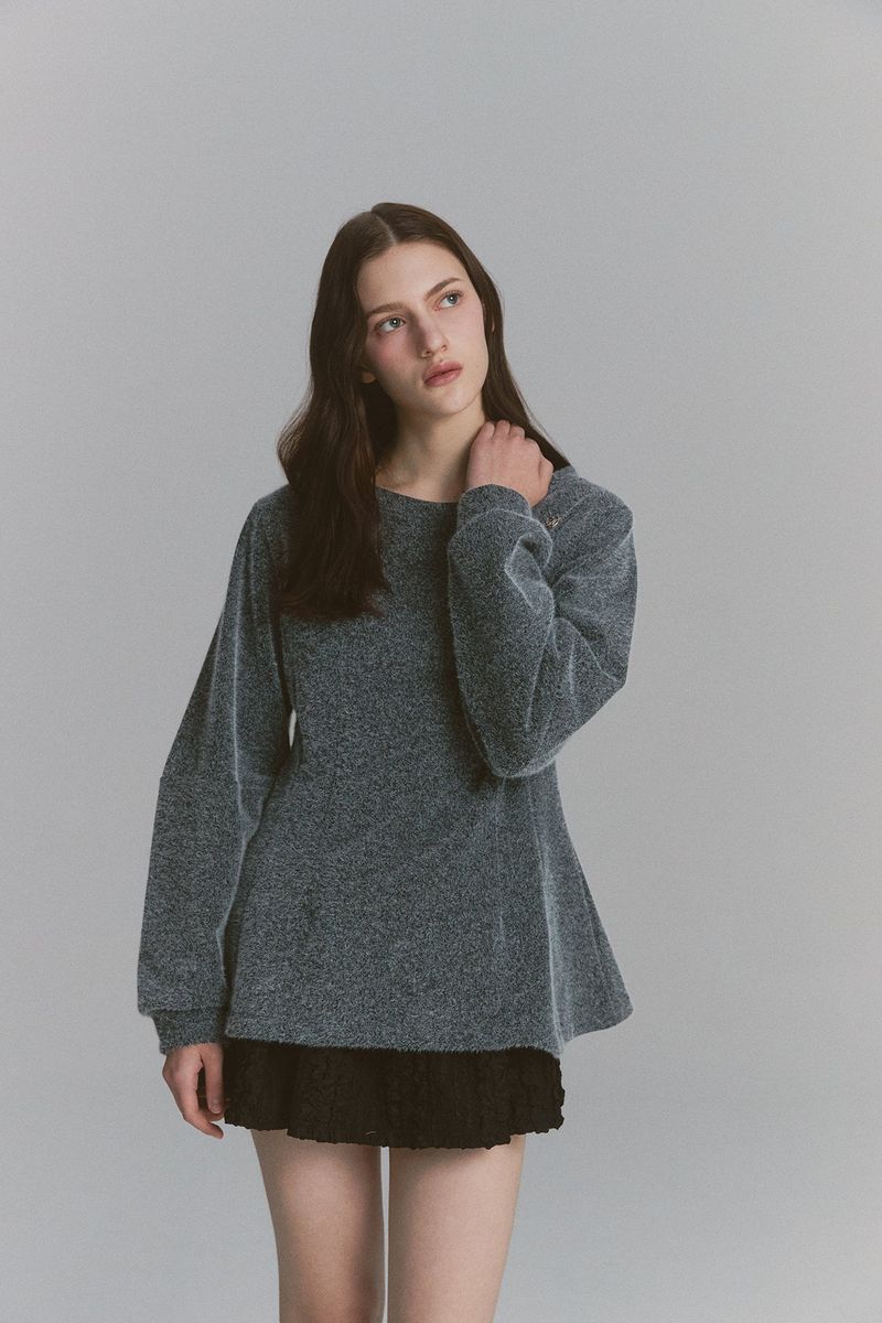Angora Flare Sweatshirt Charcoal