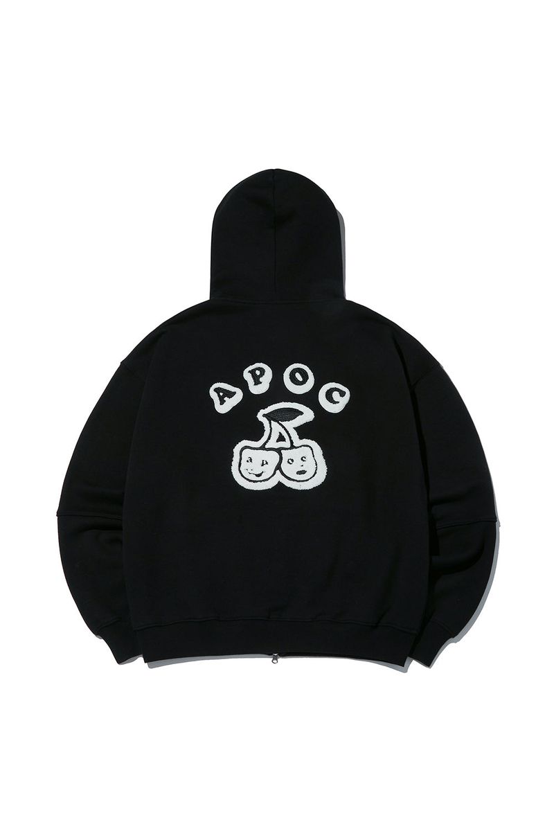 Cherry Bear Hood Zipup_Black