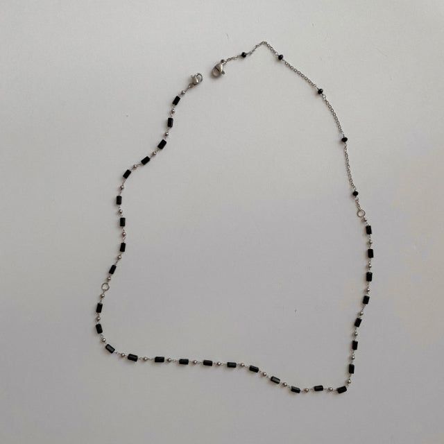 ub Mask Strap Two-Way Black Choker Necklace