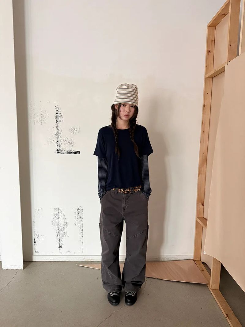 diagonal line pants