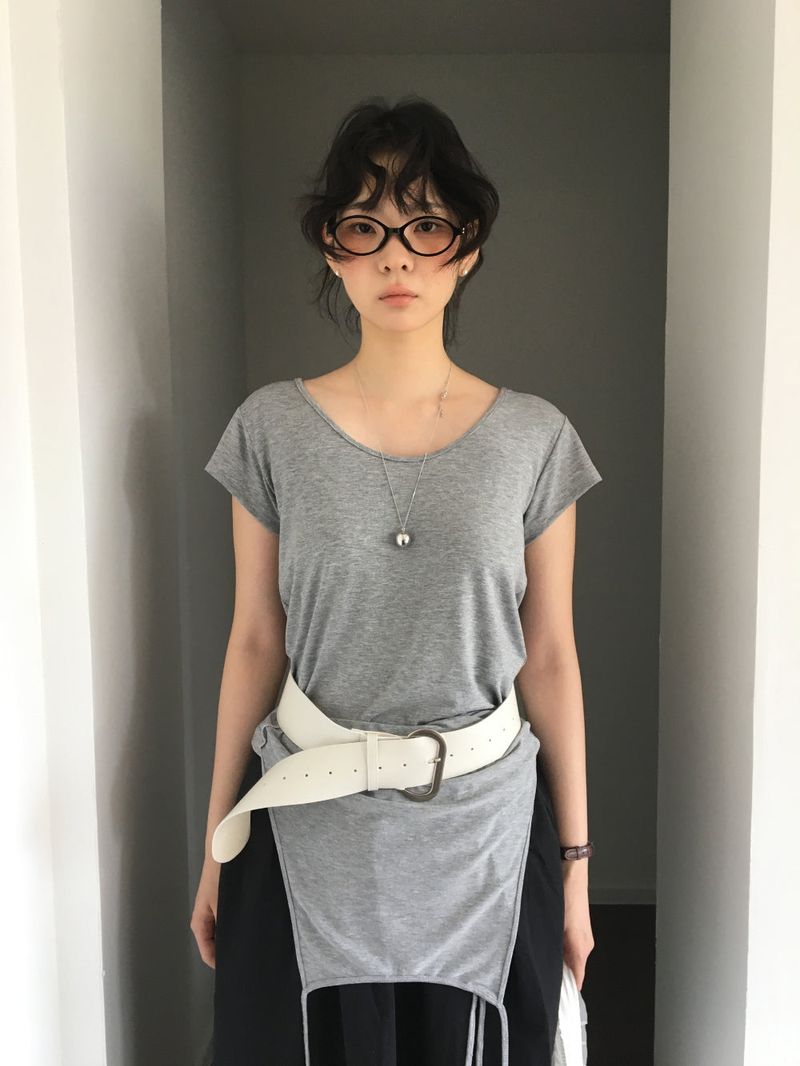 Wide oval buckle belt(2color)