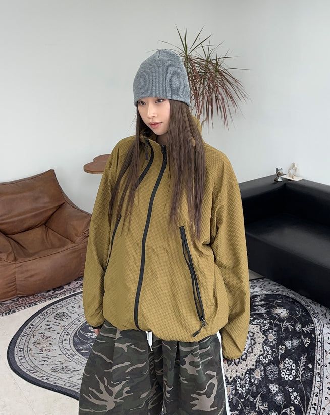 Raven Multi-Zipper Check Jacket