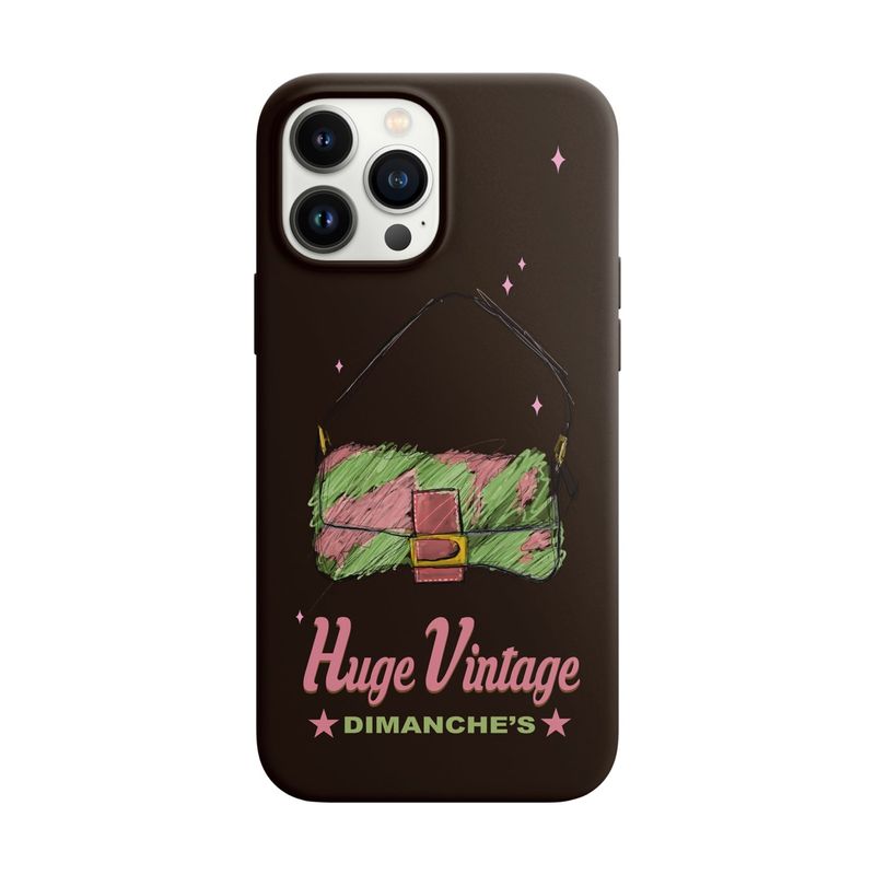 GREEN & PINK FAKE FUR BAG CASE (BROWN)