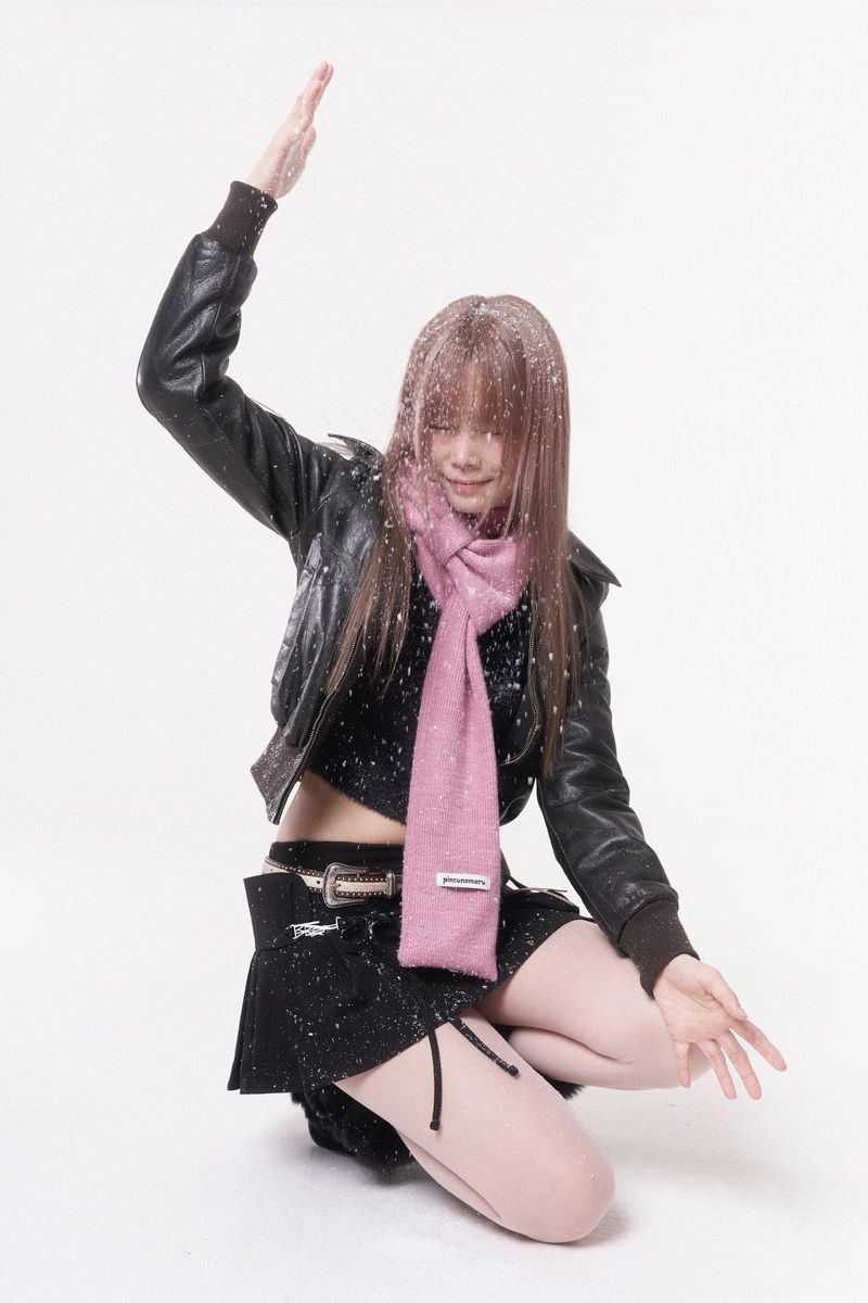 Mini ribbon muffler_pink