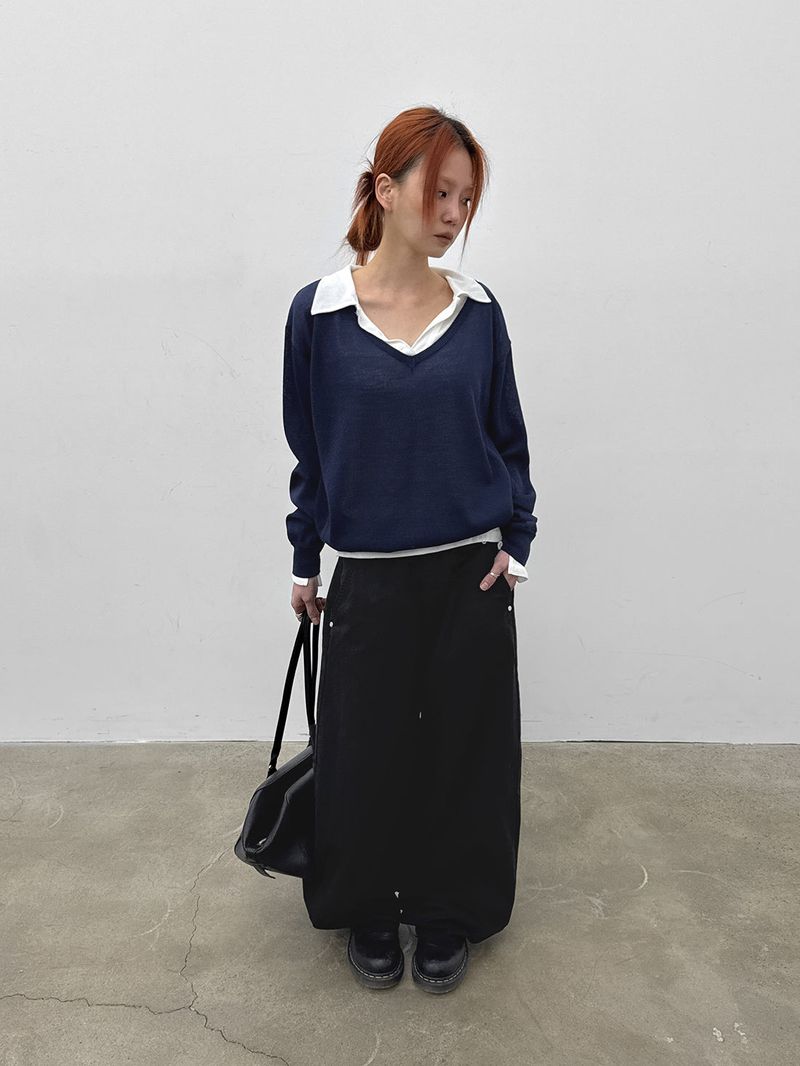[MADE] Seir Sheer Linen V-Neck Knit