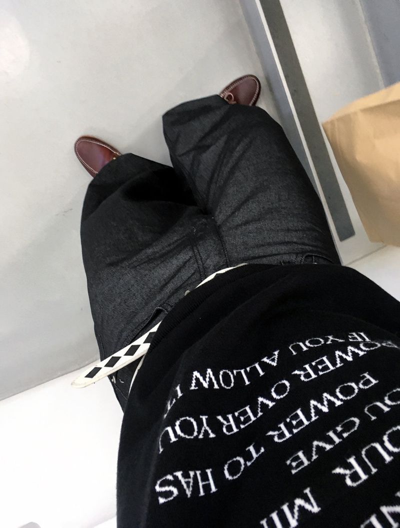 No.1338 lettering round half KNIT (5color)
