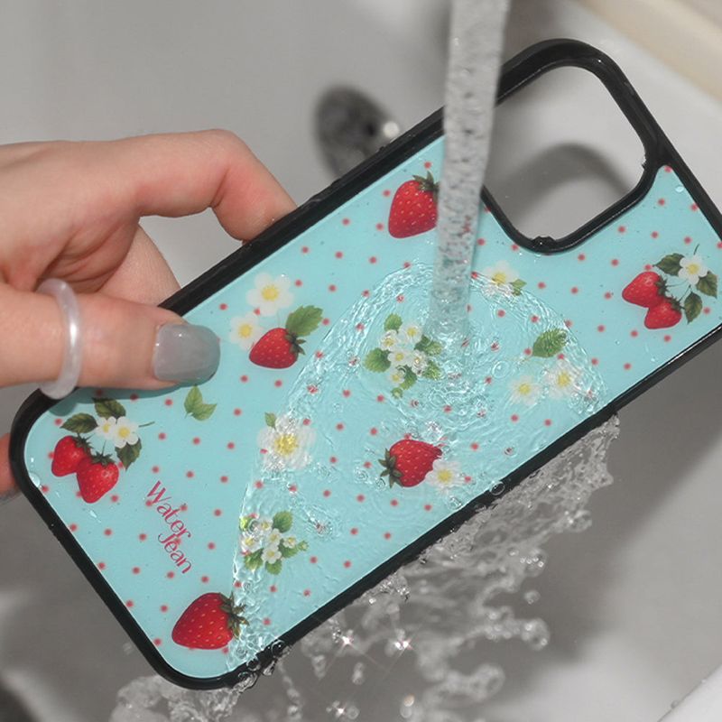 [MADE] fruits dot case (strawberry) - blue