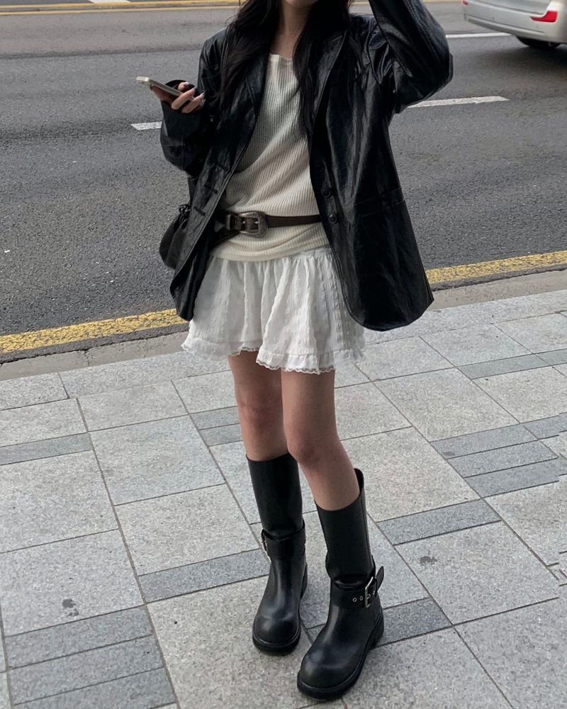 Belted half boots