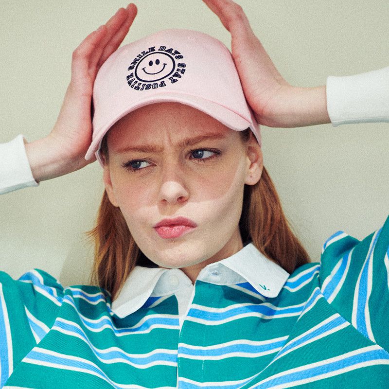 Smile embroidery ball cap
