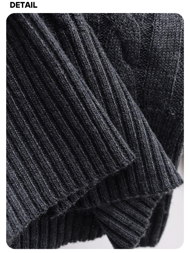 College V-neck wool twisted knitwear