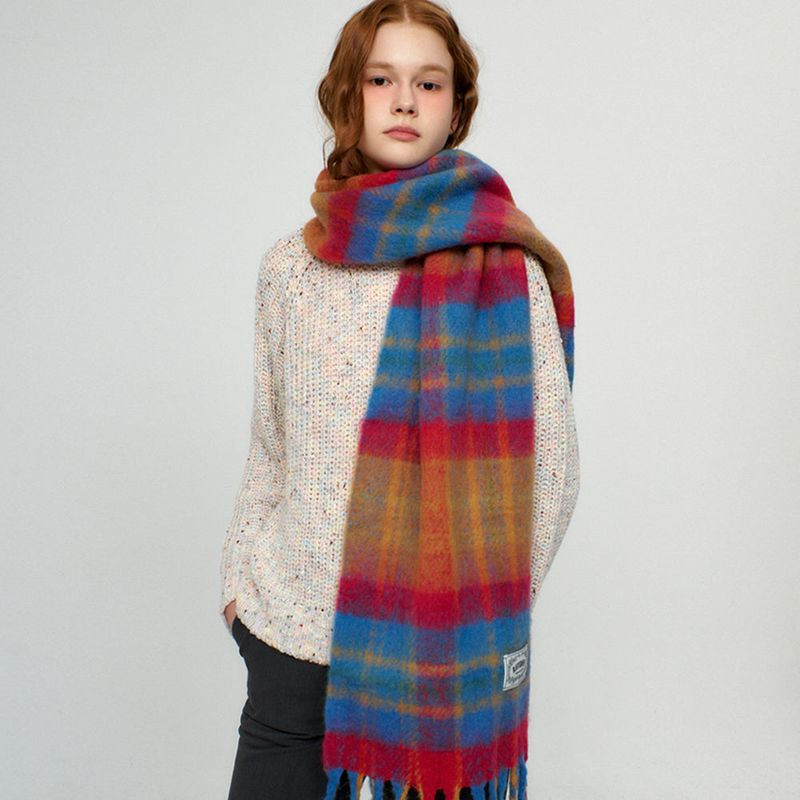 RAVEROUS（レイバロス）の「Soft Brushed Check Muffler_Blue（Fashion Accessories）」