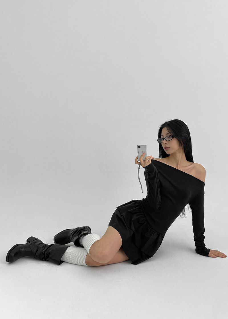 [MADE] Rufflen Unbalanced Cancan Mini Dress