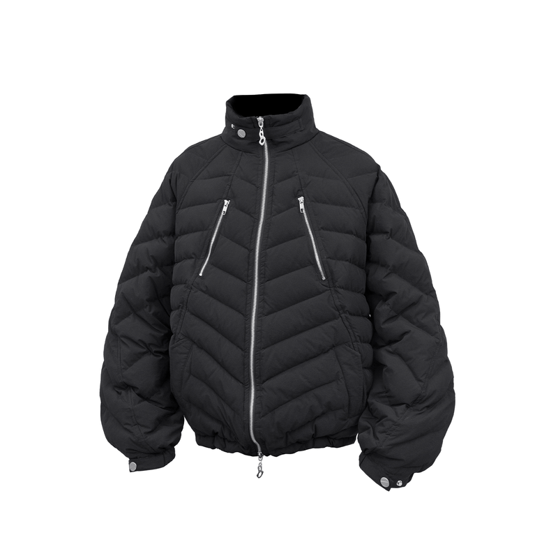 RELABEL Interactive (Black Bone) V-Cut Bone Structure Muscle 90 National Standard Inner/Outer Layered Rib-Knit Down Jacket