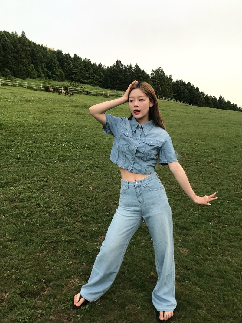 Horizon denim set up pants
