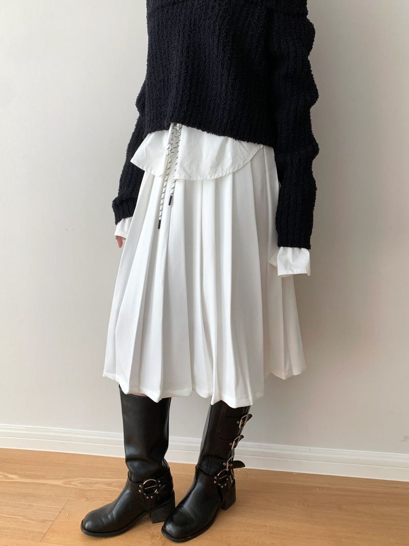dereborujo（ドレボルゾー）の「Academy Midi Pleats Banded Waist Skirt（Skirts）」