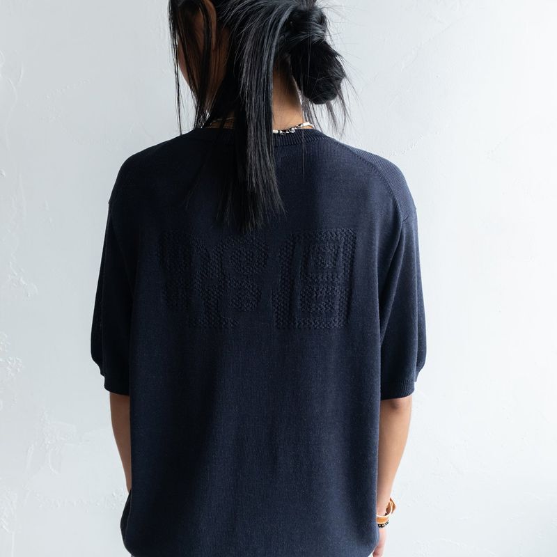 Totem short sleeve knit / Navy