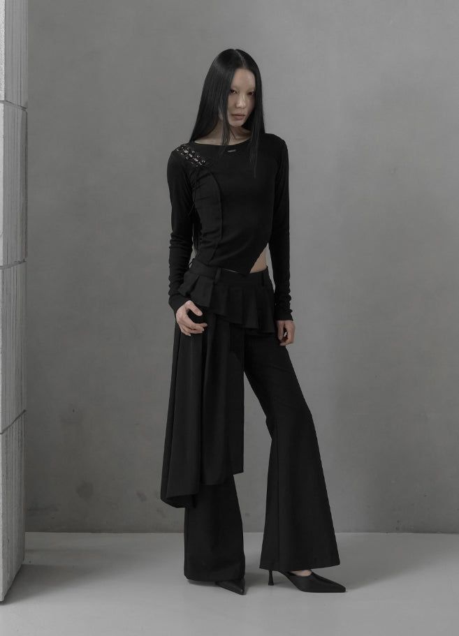 26SS★ [mnem] Distorted Eyelet Slit Top