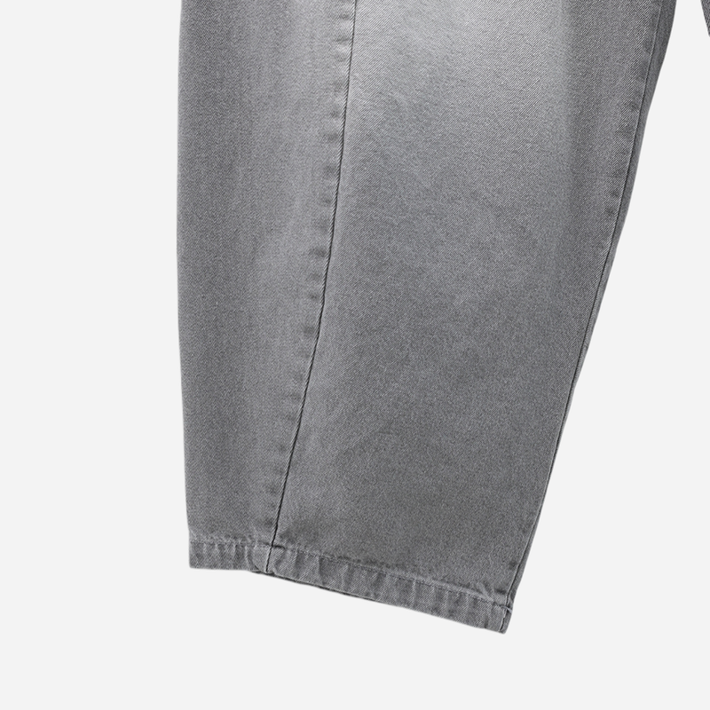 Cement Curved Denim Pants
