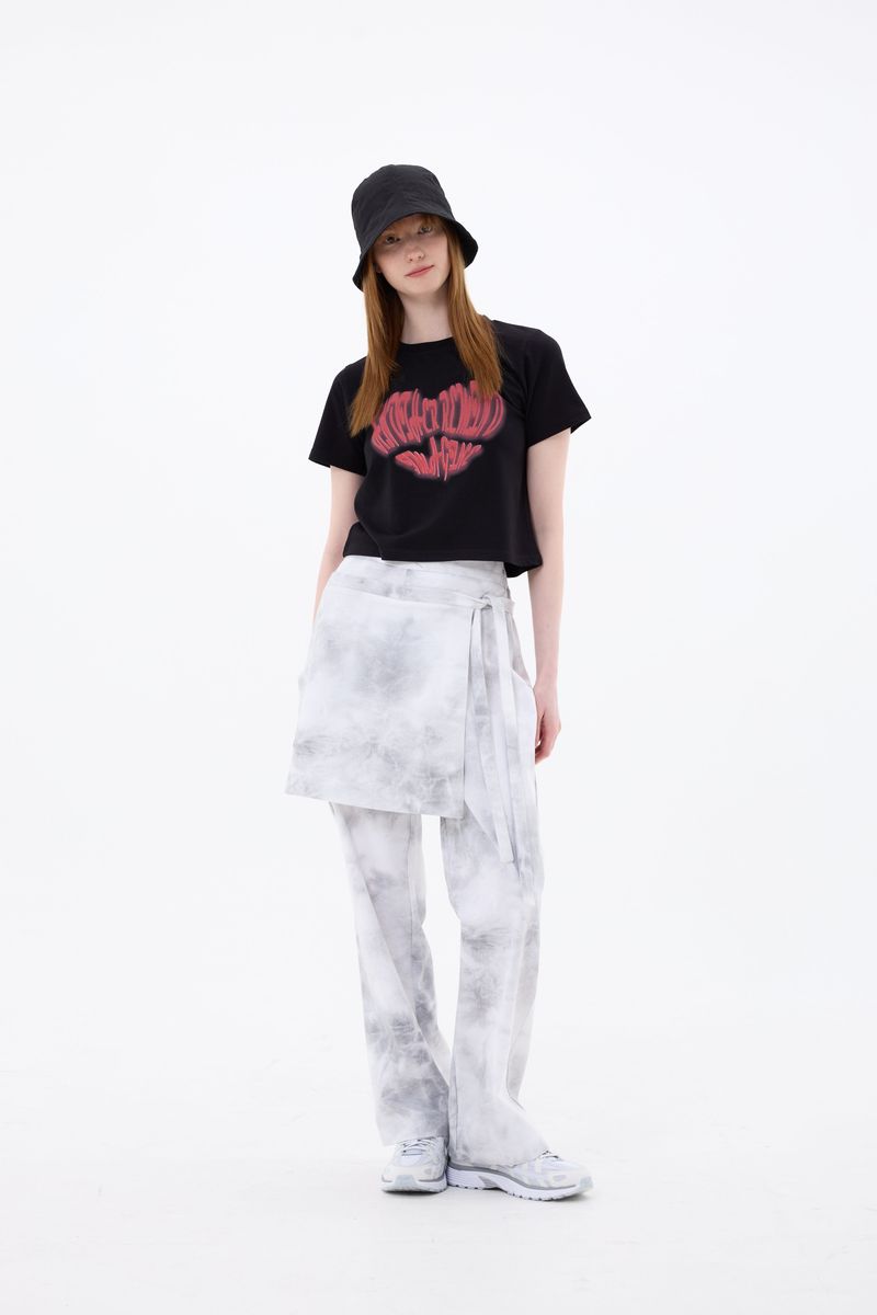 RAINDROP SKIRT PANTS / BLACK