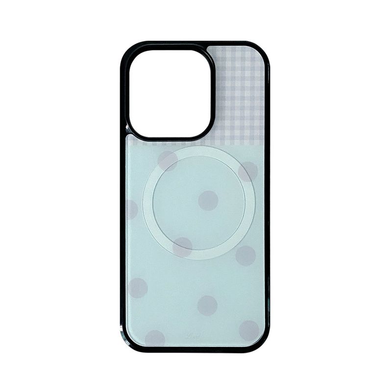 LOVD（ラブド）の「[MADE] [+MagSafe]ドットパッチ スマホケース_ミント(glass black bumper)（スマホグッズ/小物）」