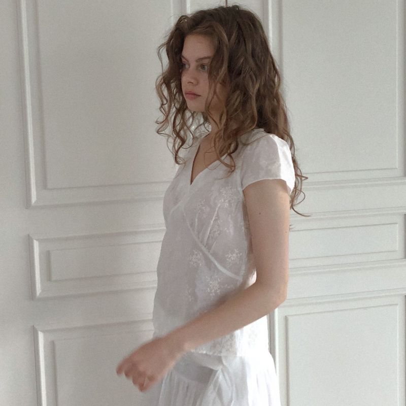 Jacquard floral blouse 