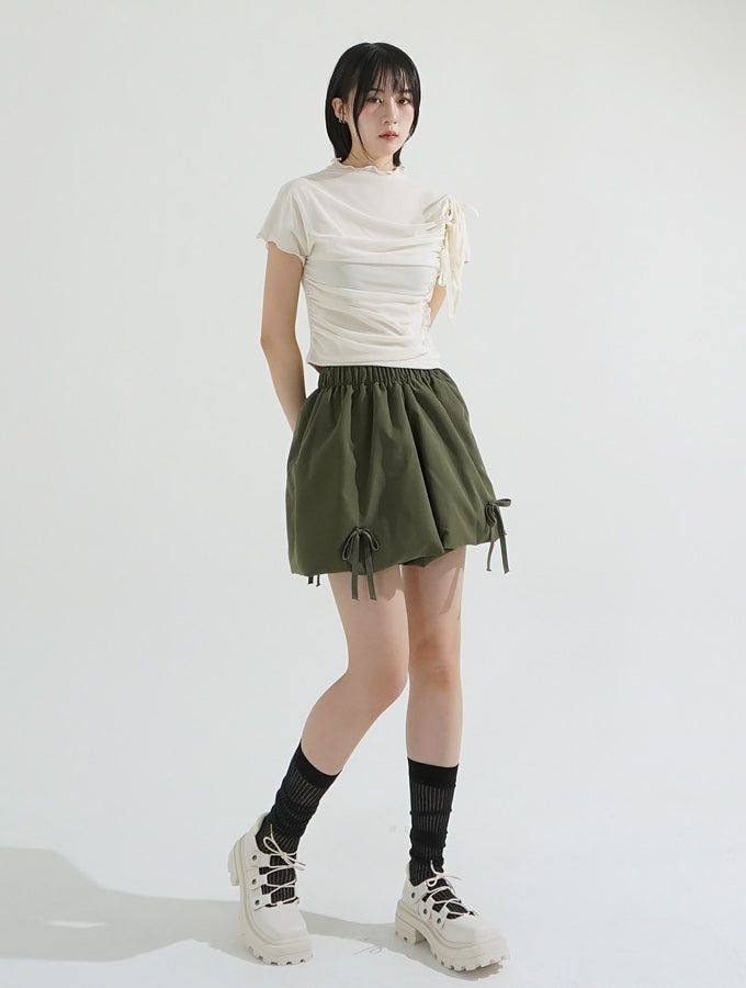 Double layer ribbon top