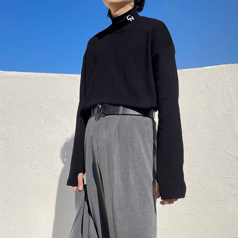 [MADE] CN Half-Neck Embroidered Warmer Tee (2 colors)