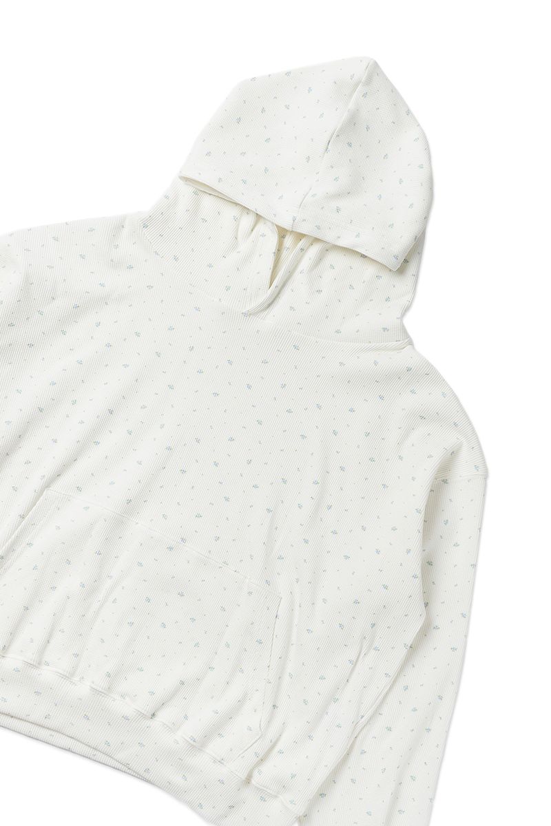 Floral waffle hoodie_ivory