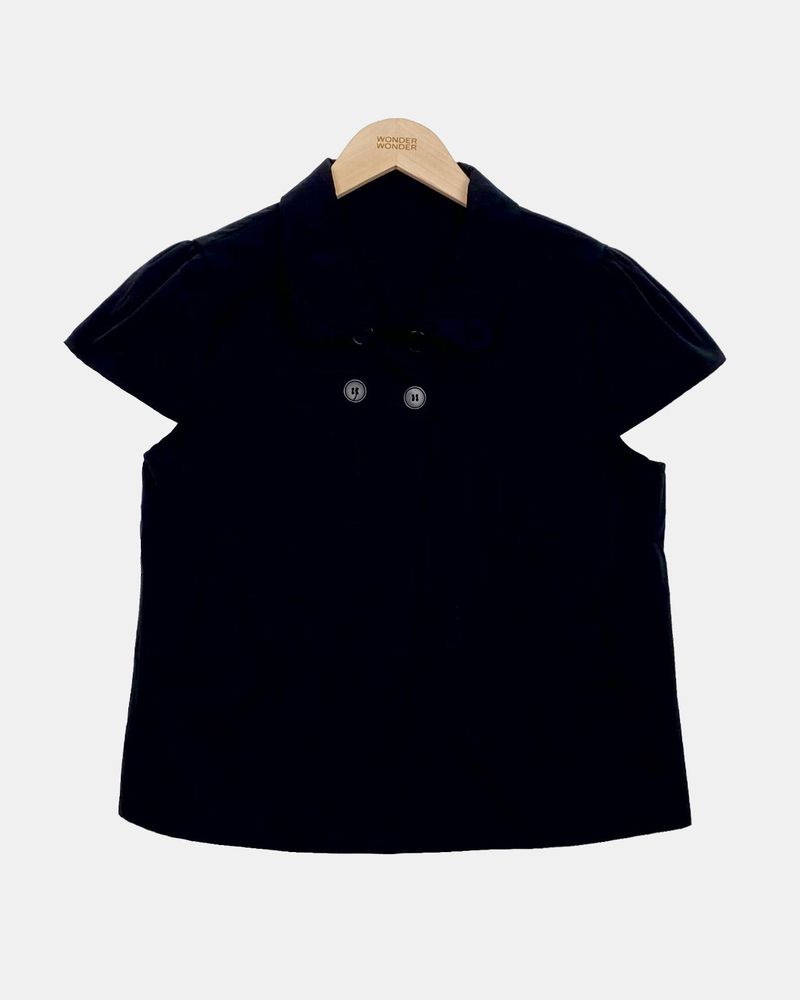 Matia Double Button Short-Sleeve Blouse