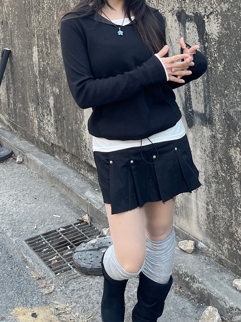 Mixed hooded sweatshirt.