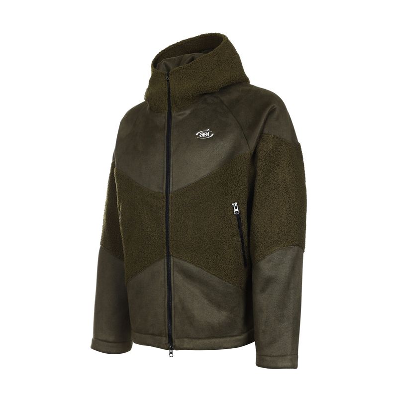 FLEECE HOODIE ZIP-UP [KHAKI]