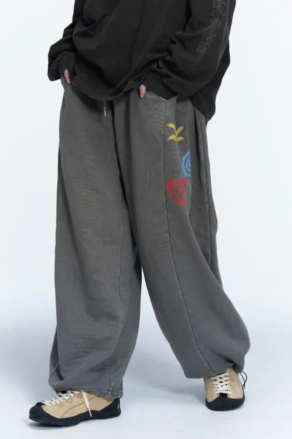 CPGN studio（コンパーニョ）の「26FW★エスニック シンボル ピグメント スウェットパンツ（パンツ）」