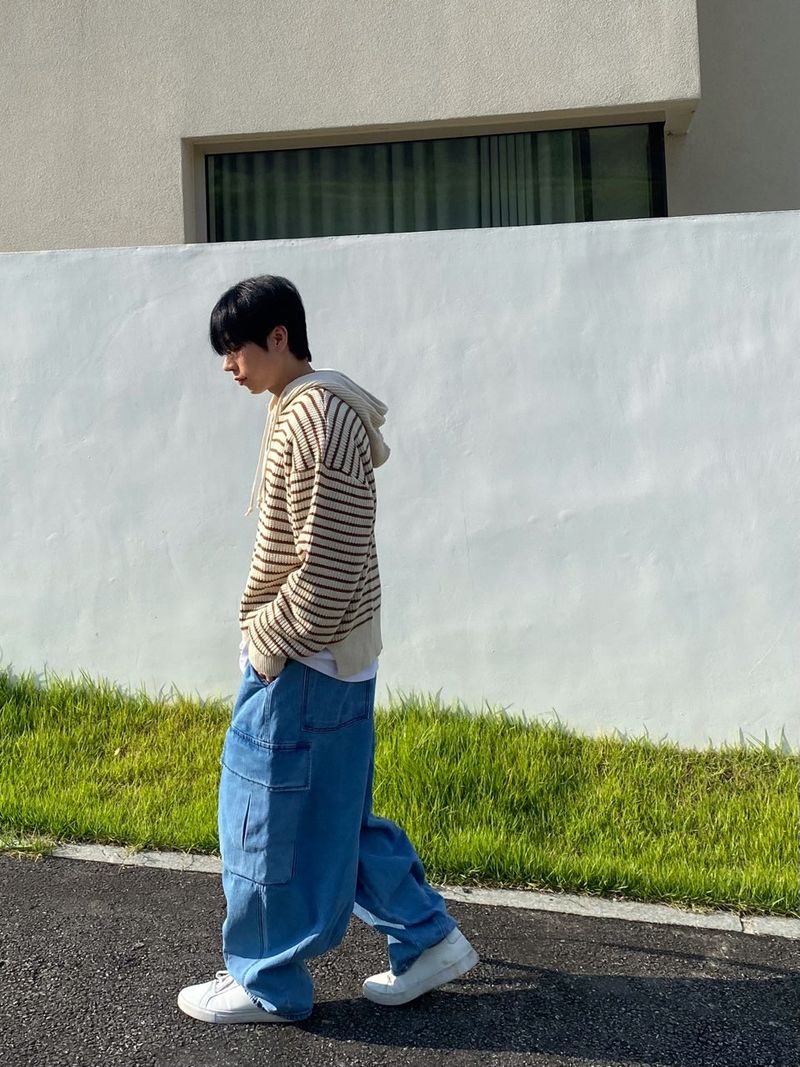 Big Pocket Balloon Cargo Denim Pants 2C