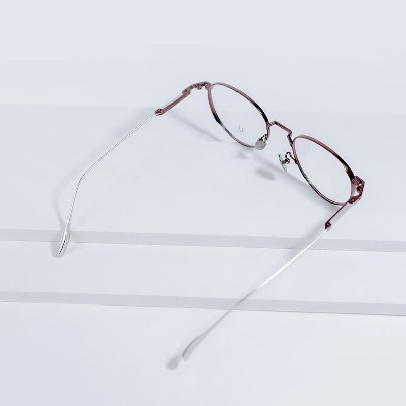 Knouun Round titanium glasses CODE. 102. C Brown N Silver