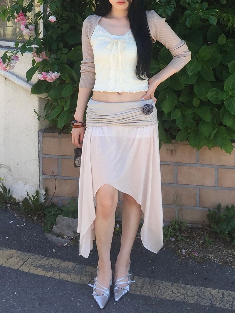 Angel Drape Unbal Long Skirt