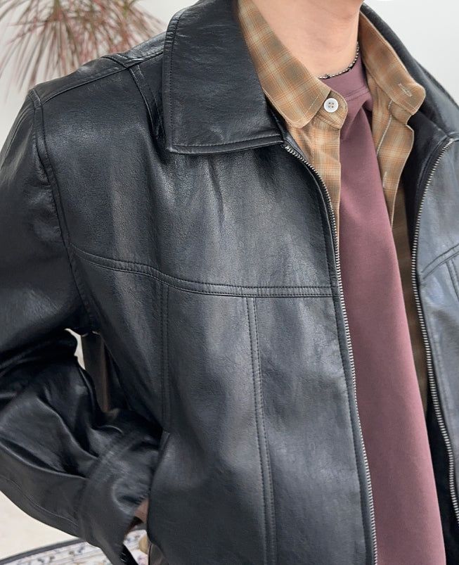 Mayden Crop Leather Jacket