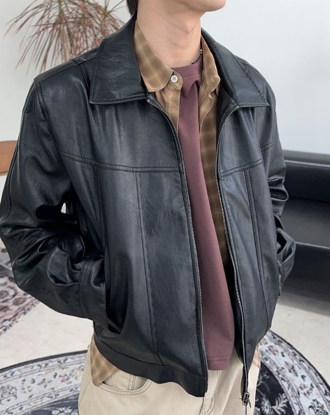 Mayden Crop Leather Jacket